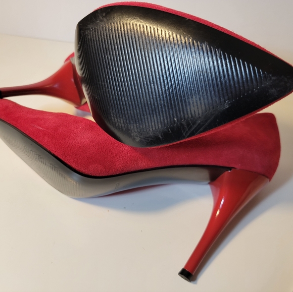 Nine West Red Kinley Suede Pumps Size 8m - Picture 5 of 7